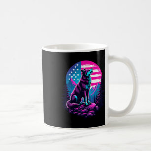 Caneca De Café 4º De Julho De American Flag Howling Wolf Sob Os E