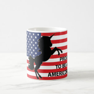 Caneca De Café 4º de julho Patriótico Americano Unicórnio EUA 