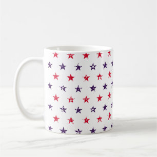 Caneca De Café 4º de julho Stars Grunge Abstrato Seamless Pattern
