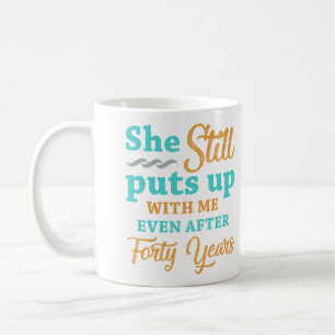 Caneca De Café 40º Aniversário de Casamento Humor para Homens