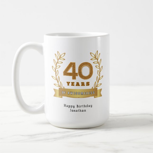 Caneca De Café 40 anos de sensatez - personalizados (Esquerda)