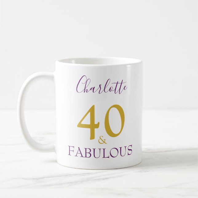 Caneca De Café 40 e aniversário de 40 anos elegante personalizado (Esquerda)