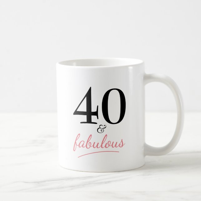 Caneca De Café 40 e aniversário de 40 anos fabuloso para presente (Direita)