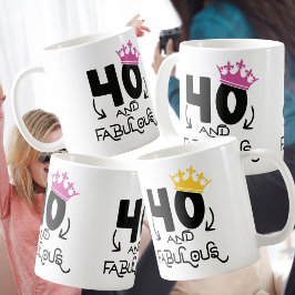 Caneca De Café 40 e fabulosa celebração de aniversário de 40 anos
