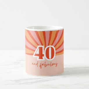 Caneca De Café "40 e fabuloso", presente de aniversário retrô