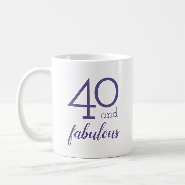 Caneca De Café 40 e Fabuloso presente de aniversário violeta (Esquerda)