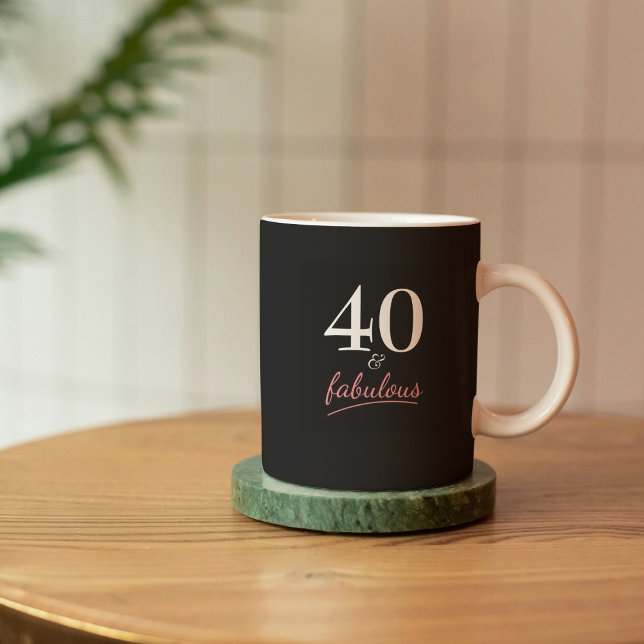 Caneca De Café 40 e Presente de Aniversário Fabuloso (Criador carregado)