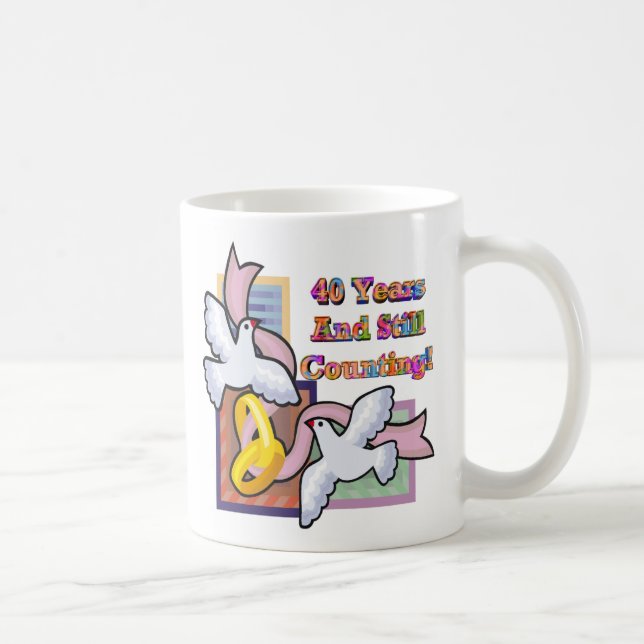 Caneca De Café 40th aniversário de casamento gw (Direita)