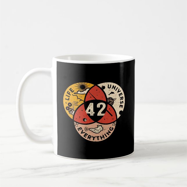 Caneca De Café 42 Resposta Ao Universo Da Vida E Tudo (Esquerda)