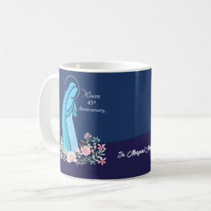 Caneca De Café 45º Aniversário da Vida Religiosa Nun Pink Flower