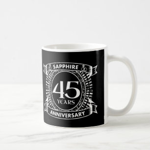 Caneca De Café 45º aniversário do casamento crest da safira