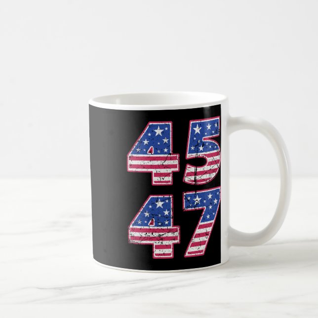Caneca De Café 45 47 Presidente Patriótico Trump Duas Vezes Numa  (Direita)