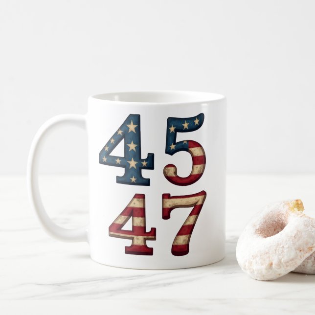 Caneca De Café 45-47 presidente trump (Com Donut)