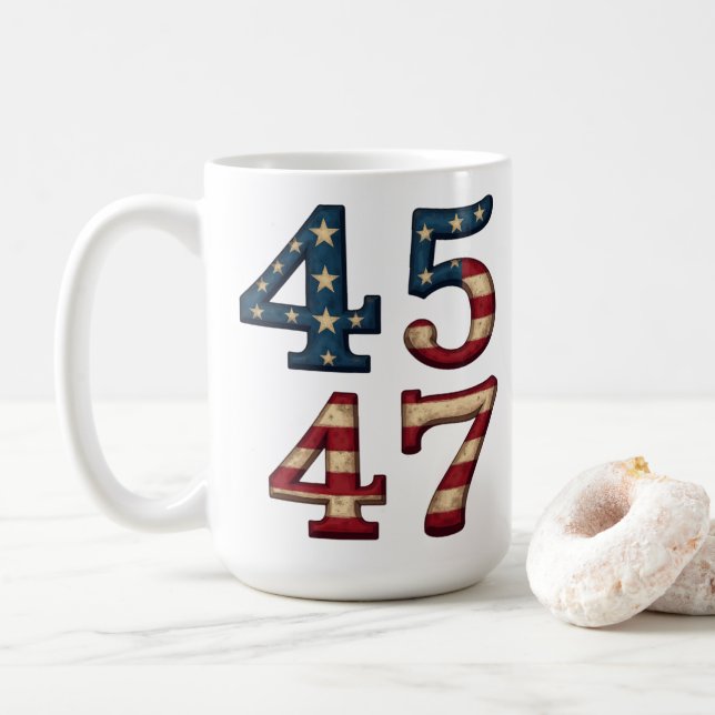 Caneca De Café 45-47 presidente trump (Com Donut)