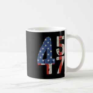 Caneca De Café 45 47 Trump 2025 American Flag (no Back)