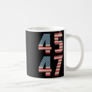 Caneca De Café 45 47 Trump Vintage Retro Usa Flag 2024 Presidente