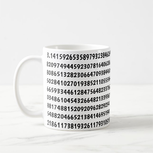 Caneca De Café 476 dígitos do Pi (Esquerda)