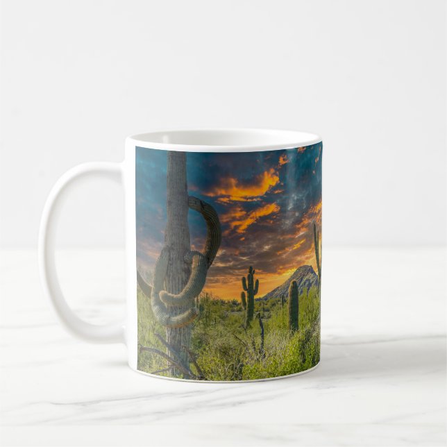 Caneca De Café 4792-2-Paisagem do Deserto ao Sunset (Esquerda)