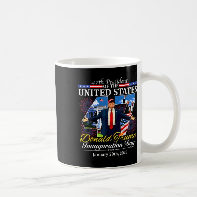 Caneca De Café 47 Dia da Inauguração do Presidente Donald Trump 2 (Direita)