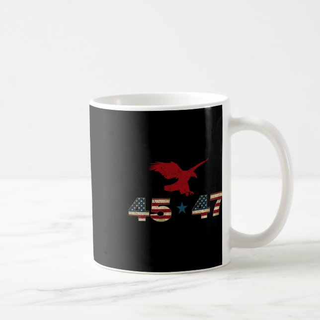 Caneca De Café 47 Trump 2024 Presidente Eleição Águia Patriótica  (Direita)