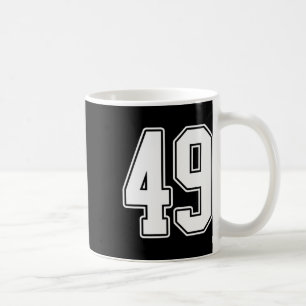 Caneca De Café 49 White Outline Number 49 Sports Fan Jersey Styl