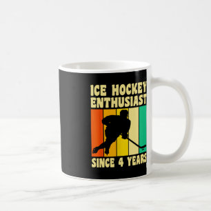 Caneca De Café 4 anos Vintage Vintage Hockey 4.º Nascimento