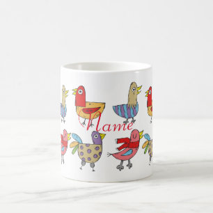 Caneca De Café 4 Aves Engraçadas Thunder_Cove