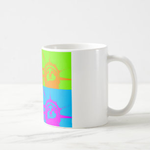 Caneca De Café 4 Color Pop Art Lady Liberty