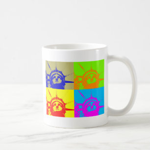 Caneca De Café 4 Color Pop Art Lady Liberty