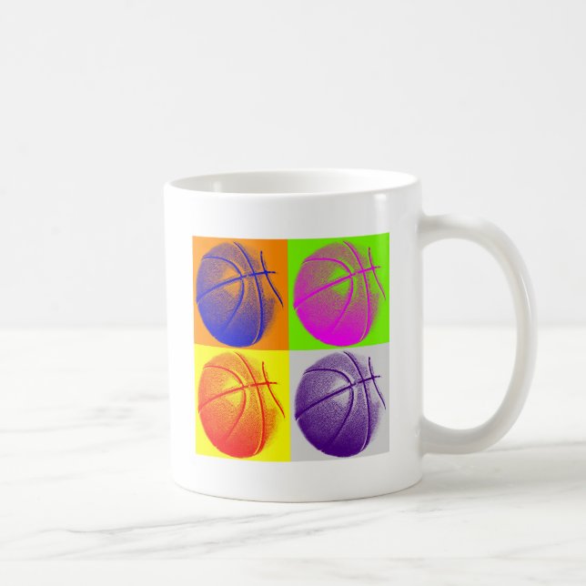 Caneca De Café 4 Cores de basquete de Pop (Direita)