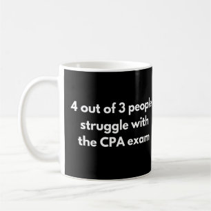 Caneca De Café 4 de 3 pessoas lutam com o exame CPA engraçado