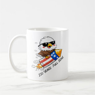 Caneca De Café 4 de julho, 250 anos Águia no Foguete