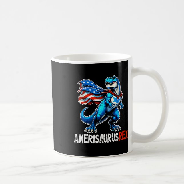 Caneca De Café 4 De Julho Amerisaurus T Rex Engraçado  (Direita)