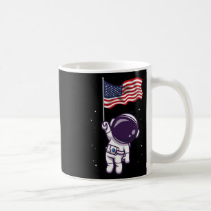 Caneca De Café 4 De Julho Astronauta Americana Flag Funny Patr