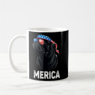 Caneca De Café 4 De Julho Cão Mãe Pai Merica Usa Bandeira Negra