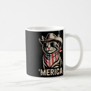 Caneca De Café 4 De Julho Cat Cowboy Merica Kitten Patriot Boys