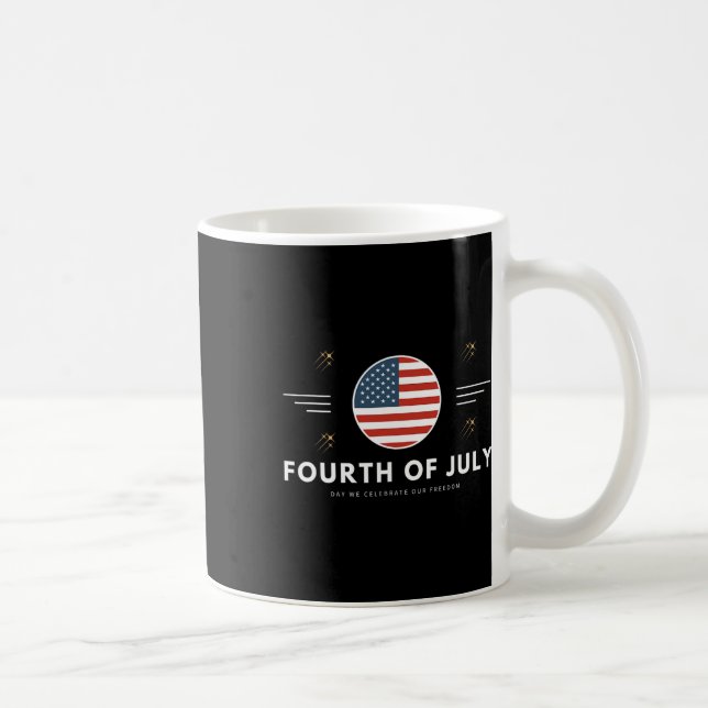 Caneca De Café 4 De Julho De Bandeira Americana (Direita)