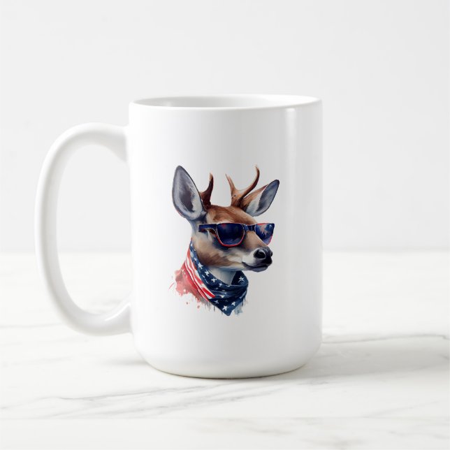 Caneca De Café 4 De Julho De Deer Mug (Esquerda)