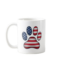 4 de julho de Dog Lover - Vintage USA Flag Paw Pri