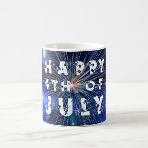 Caneca De Café 4 de julho fogos de artifício no Dia da Independ