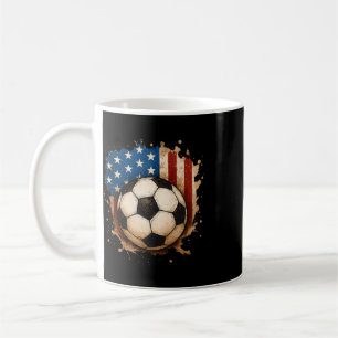 Caneca De Café 4 De Julho Futebol Patriótico Usa Bandeira America