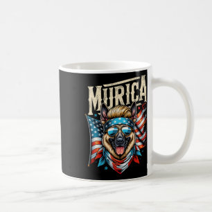 Caneca De Café 4 De Julho German shepherd Patriótico Engraçado 4