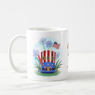 Caneca De Café 4 de julho Hat Stars & Stripes EUA