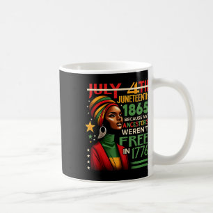 Caneca De Café 4 de julho Juneteenth 1865 Porque meus ancestrais