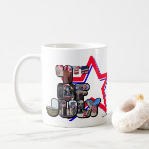 Caneca De Café 4 de julho - Letra Grande Estrela