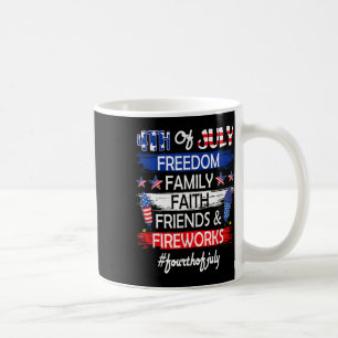 Caneca De Café 4 De Julho Liberdade Família Amigos Fogos De Artif