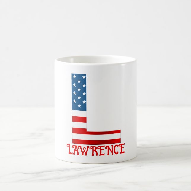 Caneca De Café 4 De Julho Monograma - Mug De Café Personalizado (Centro)