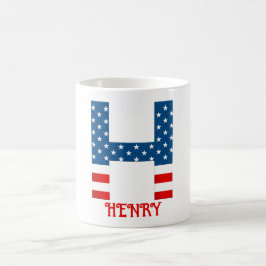 Caneca De Café 4 De Julho Monograma - Mug De Café Personalizado