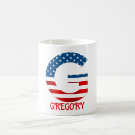 Caneca De Café 4 De Julho Monograma - Mug De Café Personalizado