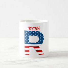 Caneca De Café 4 De Julho Monograma - Mug De Café Personalizado